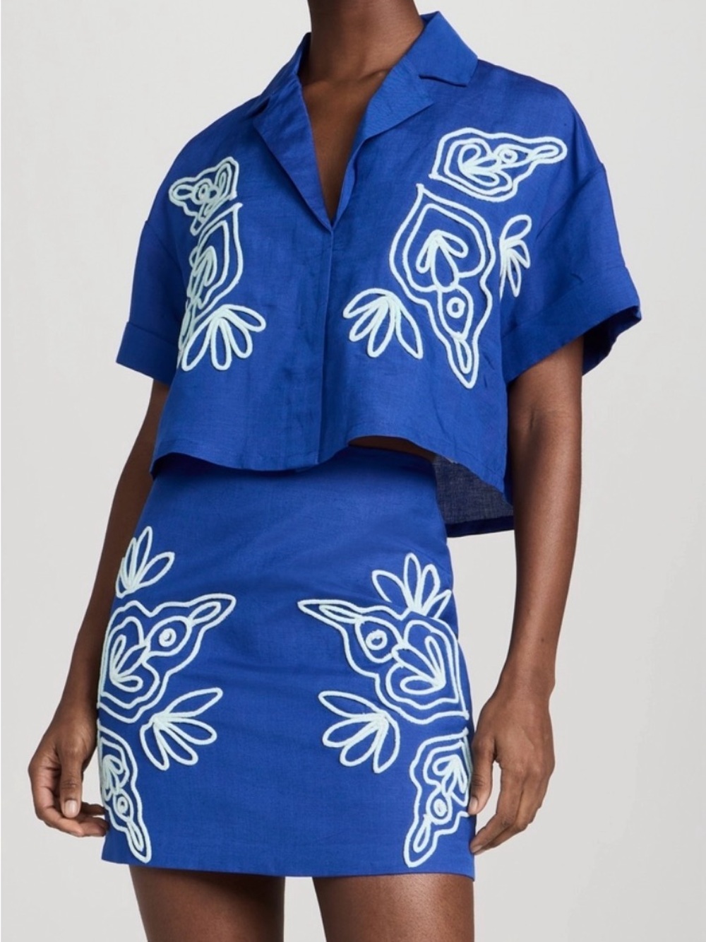 Significant Other Blue Embroidered Skirt *Set*